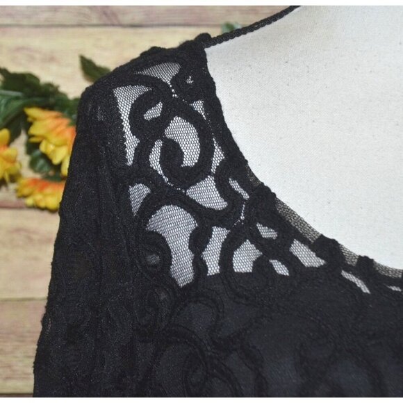 Lane Bryant Women's Plus Size 18/20 Lacy Overlay Sheath Dress LBD Party Event - Picture 3 of 11